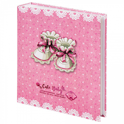 Фотоальбом на 200 фото 10*15см, твердая обложка, "Baby's shoes", термосварка, 391148, BRAUBERG